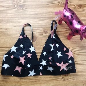 PINK Victoria’s Secret Black/Star Print Bralette
